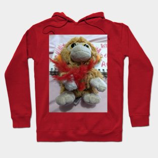 Red boa on toy monkey Hoodie